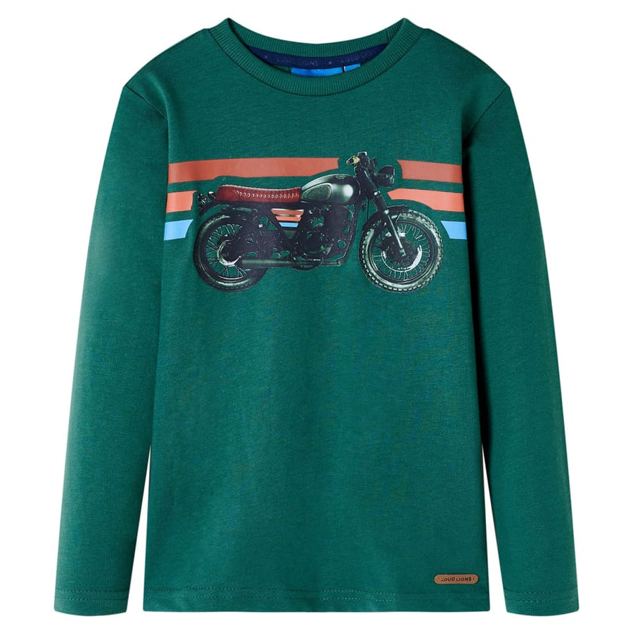 Kindershirt met lange mouwen 128 groen Groen