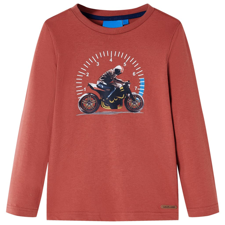 Kindershirt met lange mouwen 104 hennakleurig Henna