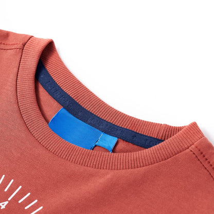 Kindershirt met lange mouwen 104 hennakleurig Henna