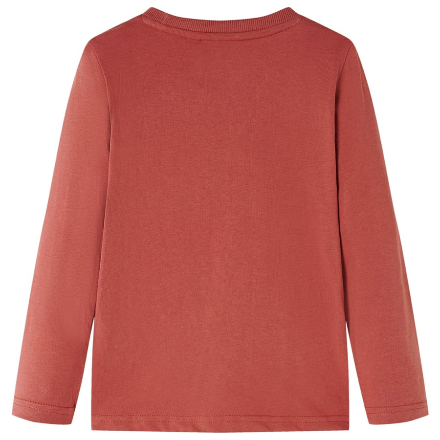 Kindershirt met lange mouwen 116 hennakleurig Henna
