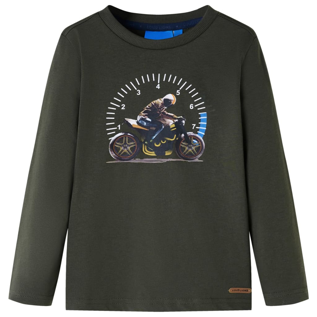 Kindershirt met lange mouwen 104 kakikleurig Kaki 104