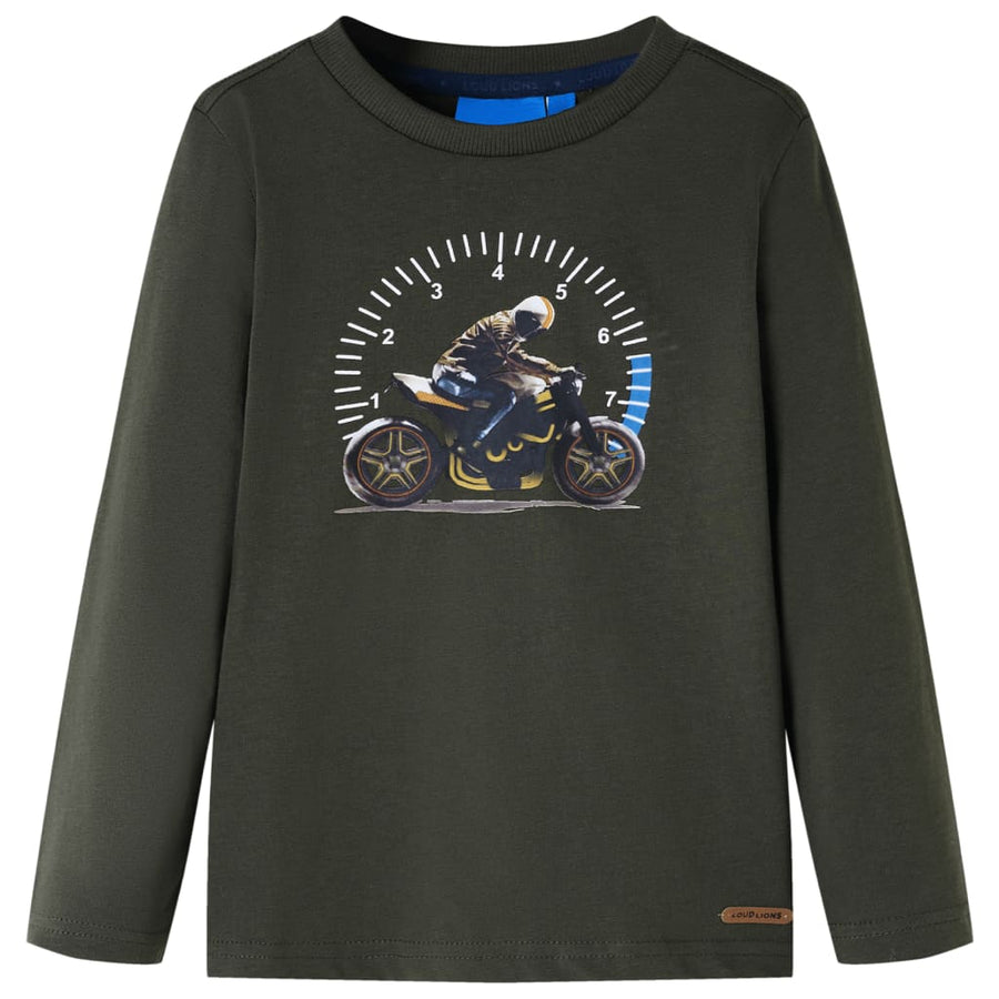 Kindershirt met lange mouwen 116 kakikleurig Kaki 116