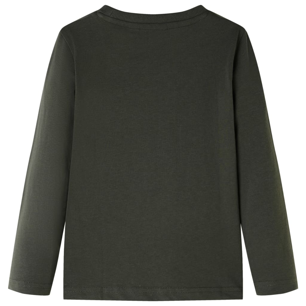 Kindershirt met lange mouwen 128 kakikleurig Kaki 128