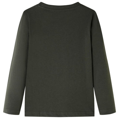Kindershirt met lange mouwen 128 kakikleurig Kaki 128