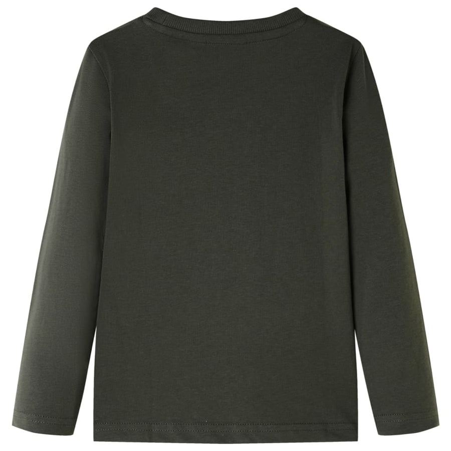 Kindershirt met lange mouwen 128 kakikleurig Kaki 128