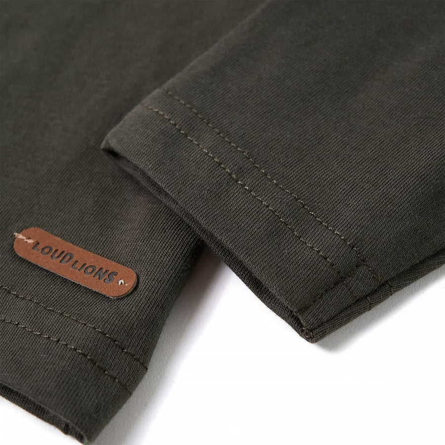 Kindershirt met lange mouwen 128 kakikleurig Kaki 128