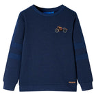 Kindertrui 92 gemêleerd marineblauw motor