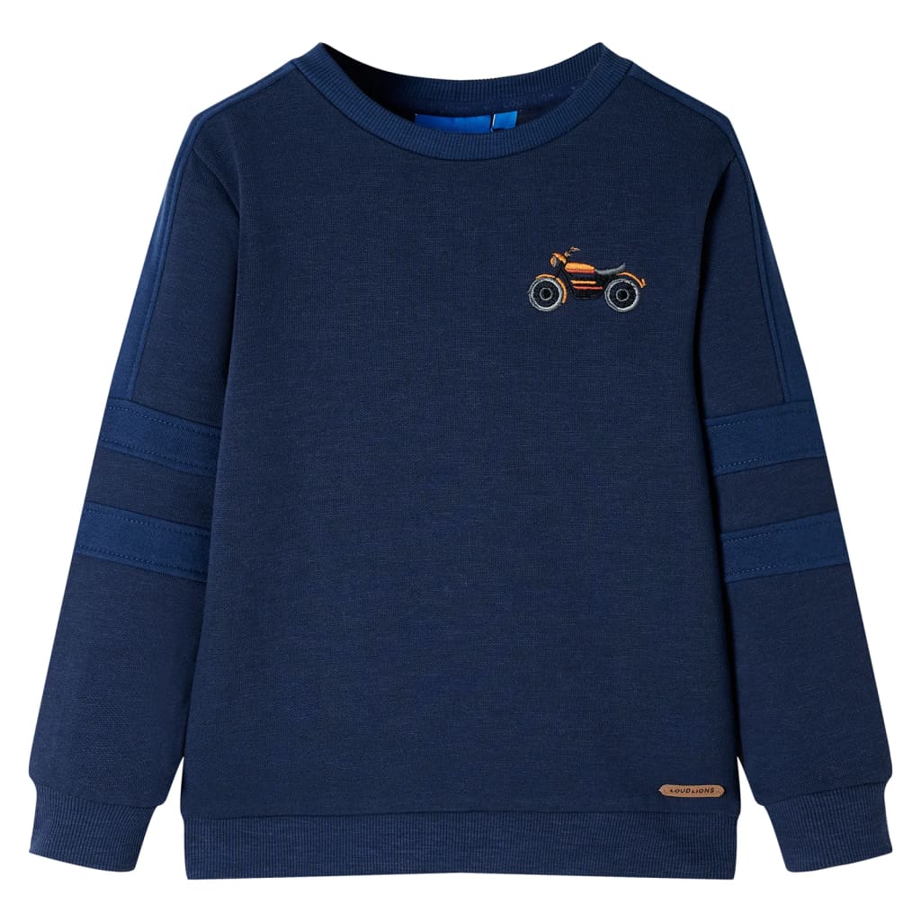 Kindertrui 92 gemêleerd marineblauw Marineblauw