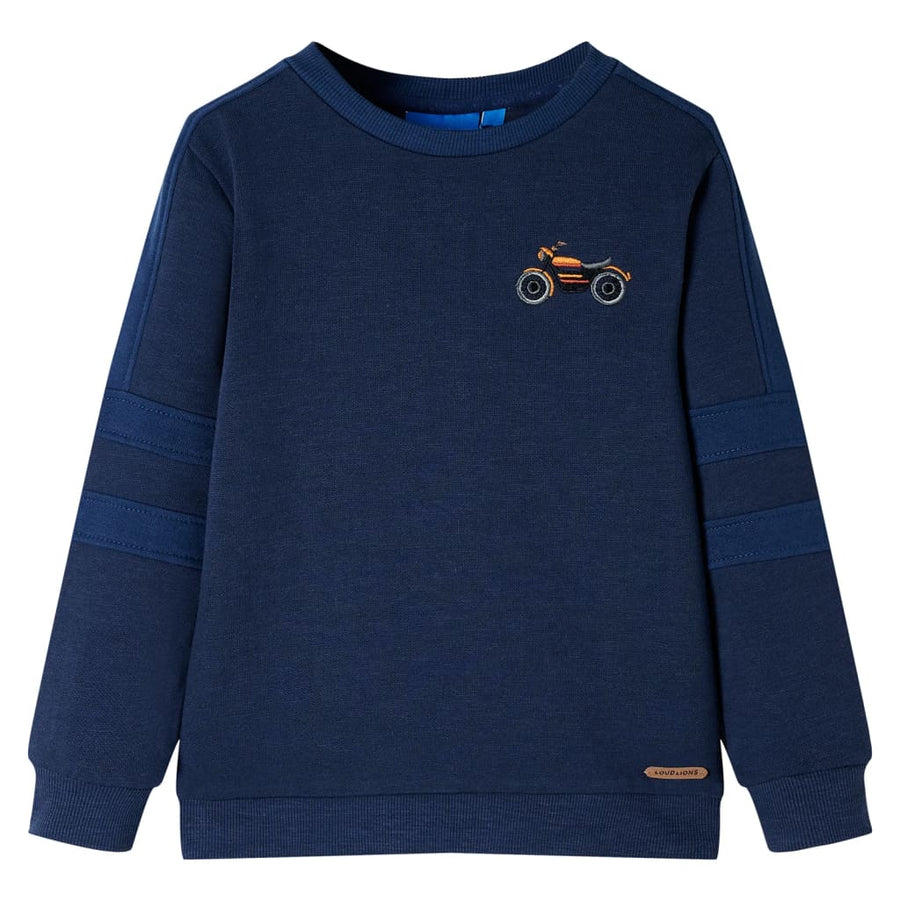 Kindertrui 92 gemêleerd marineblauw Marineblauw