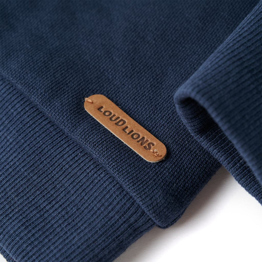 Kindertrui 92 gemêleerd marineblauw Marineblauw