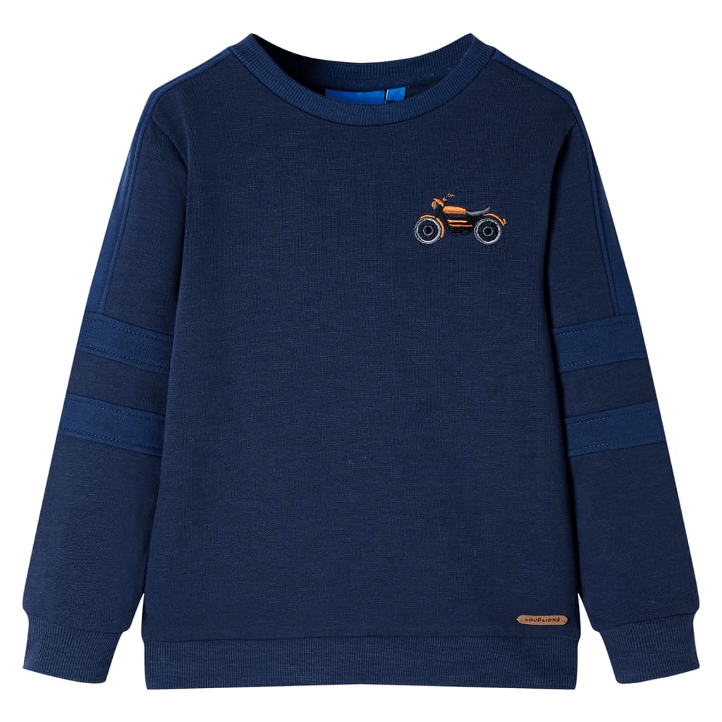 Kindertrui 92 gemêleerd marineblauw Marineblauw 104
