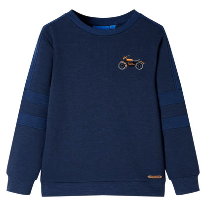 Kindertrui 92 gemêleerd marineblauw Marineblauw 104