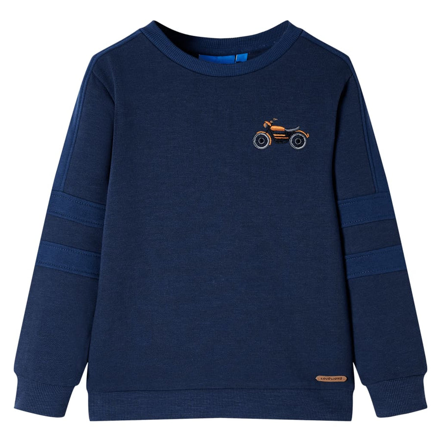 Kindertrui 92 gemêleerd marineblauw Marineblauw 104