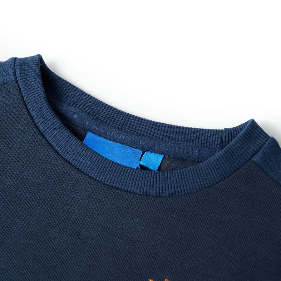 Kindertrui 92 gemêleerd marineblauw Marineblauw 104