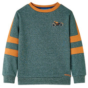 Children's sweater 92 mottled dark green