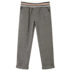 Kinderbroek 104 ecru geruit katoen