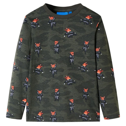 Kinderpyjama met lange mouwen 104 kakikleurig