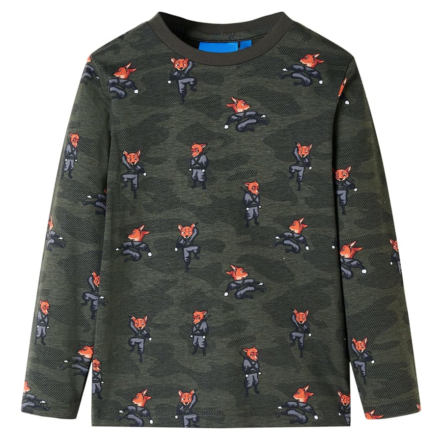 Kinderpyjama met lange mouwen 140 kakikleurig 140