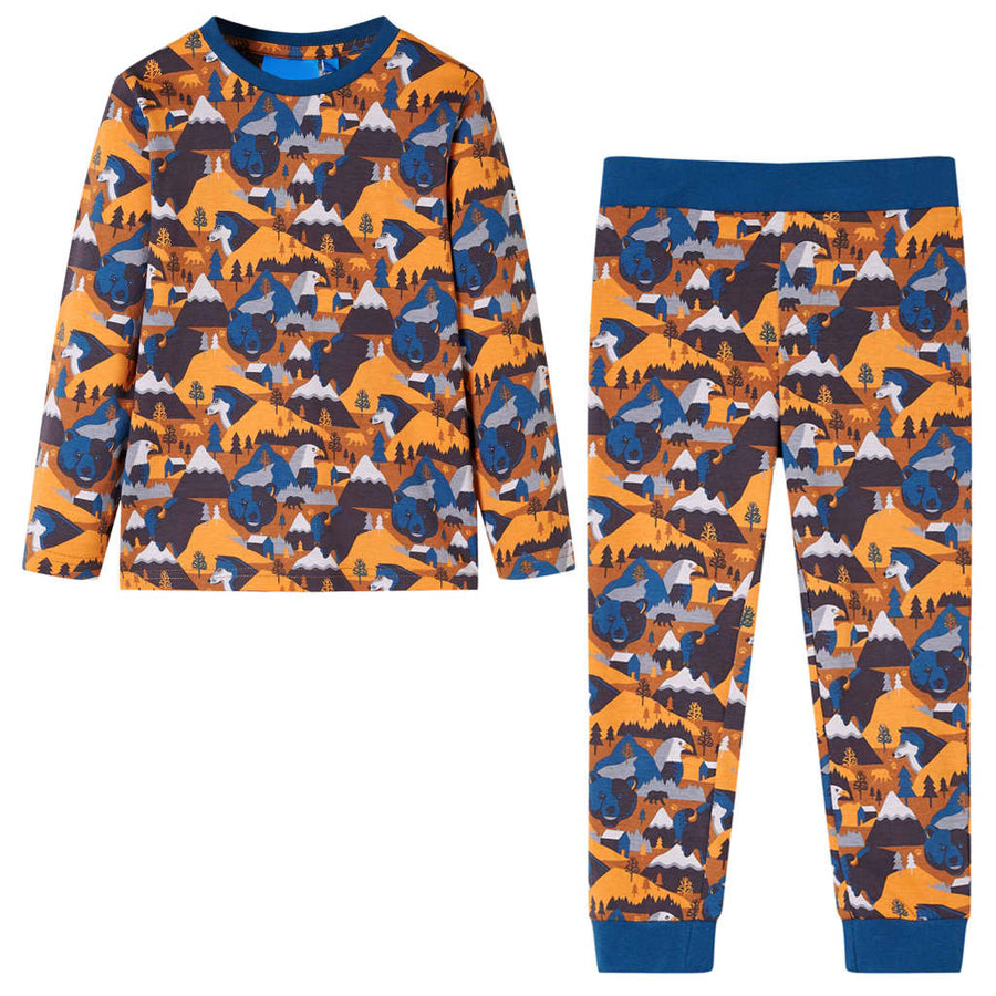Kinderpyjama met lange mouwen 92 cognackleurig 92
