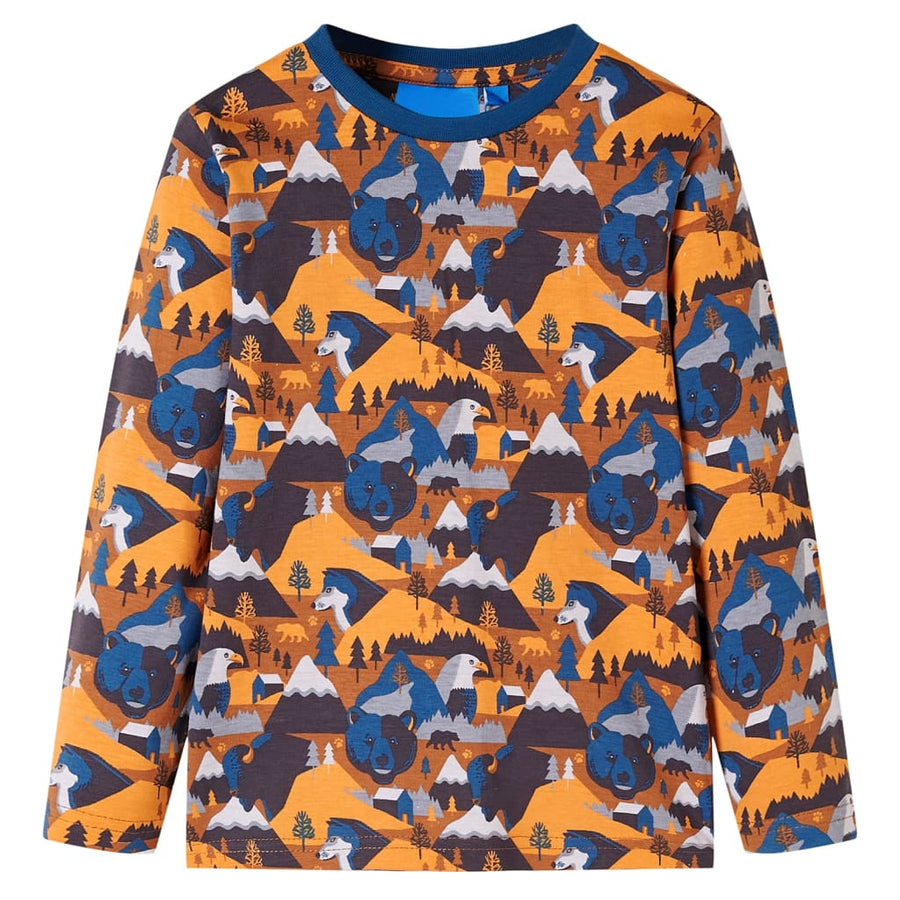 Kinderpyjama met lange mouwen 92 cognackleurig 92
