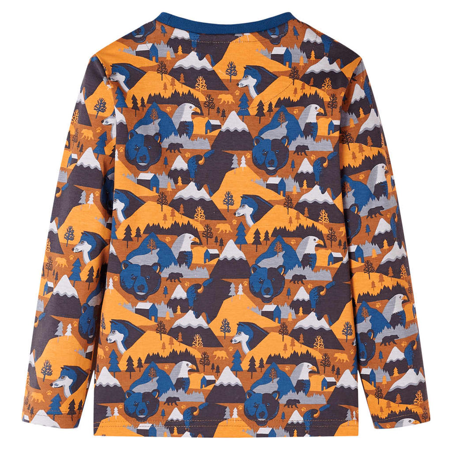 Kinderpyjama met lange mouwen 92 cognackleurig 92