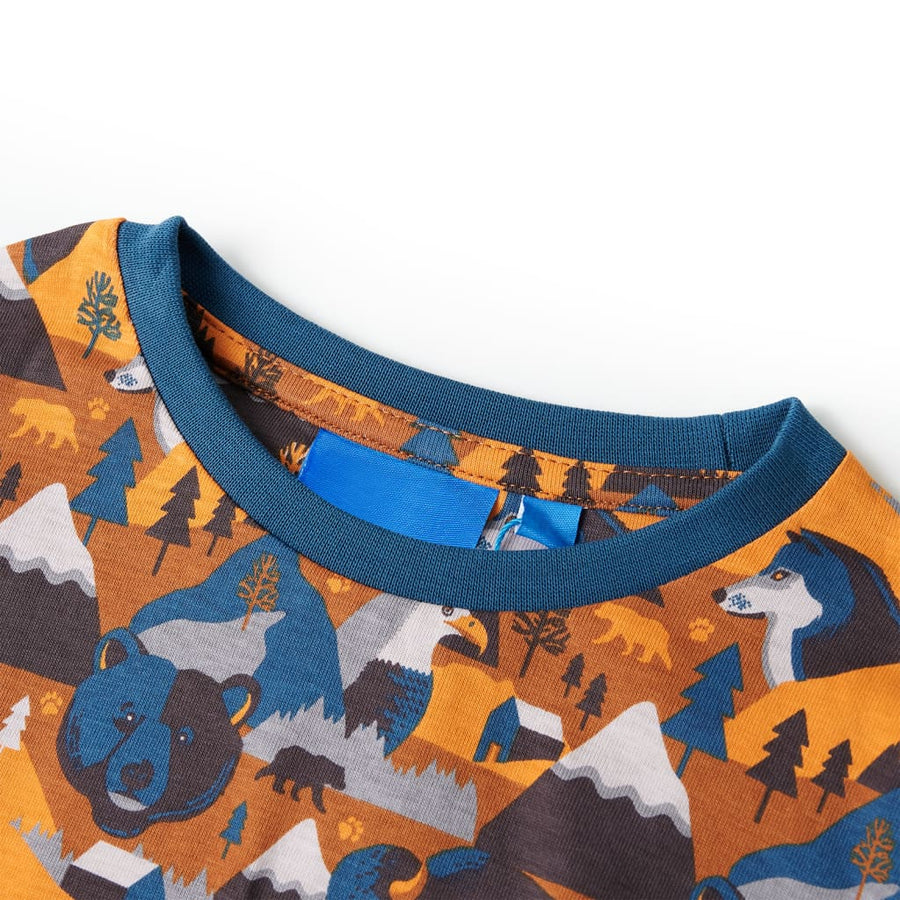 Kinderpyjama met lange mouwen 92 cognackleurig 92