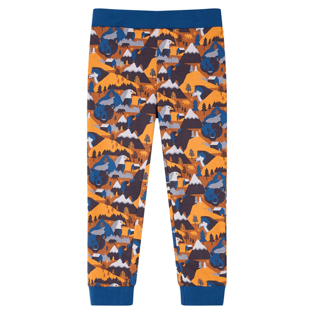 Kinderpyjama met lange mouwen 128 cognackleurig