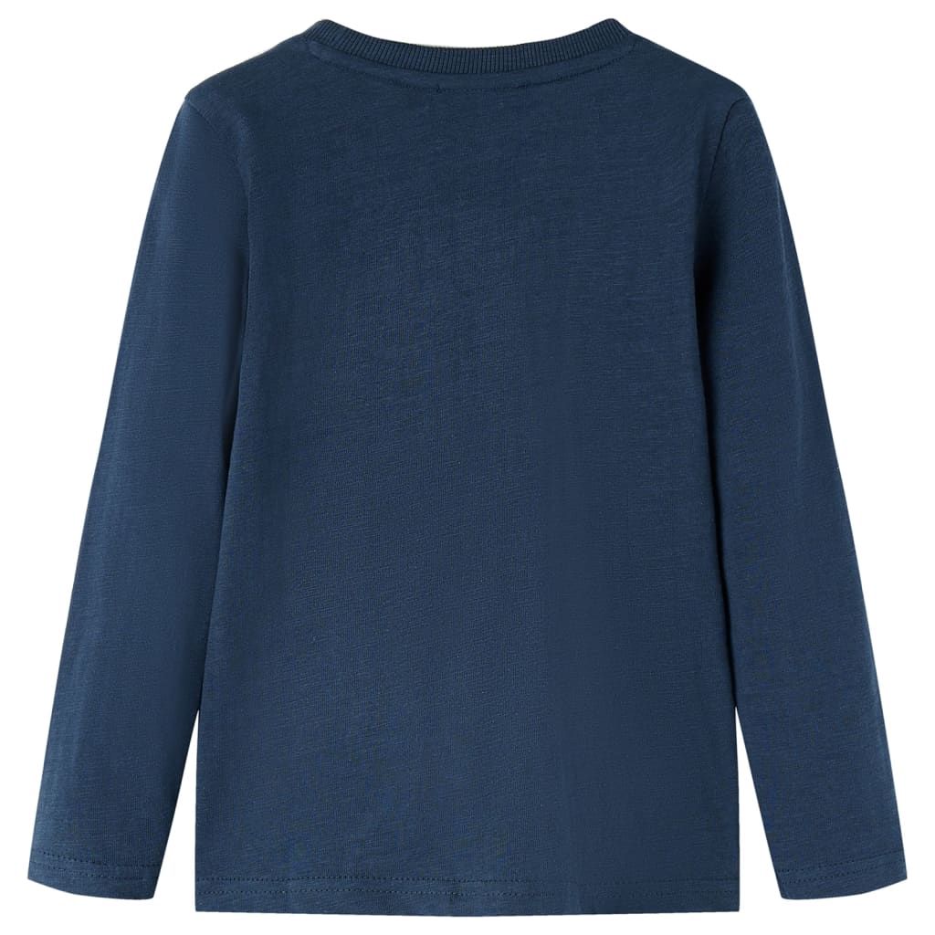 Kindershirt met lange mouwen 116 gemêleerd marineblauw