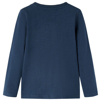 Kindershirt met lange mouwen 116 gemêleerd marineblauw