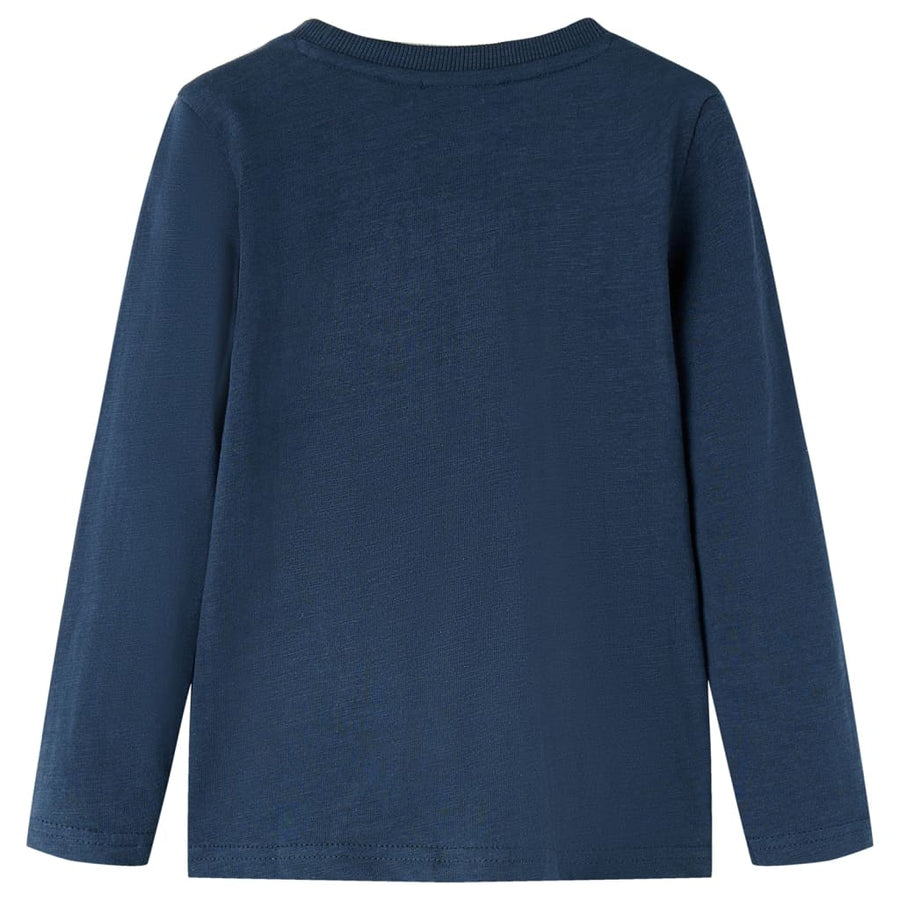 Kindershirt met lange mouwen 116 gemêleerd marineblauw