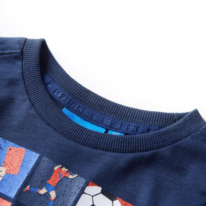 Kindershirt met lange mouwen 116 gemêleerd marineblauw