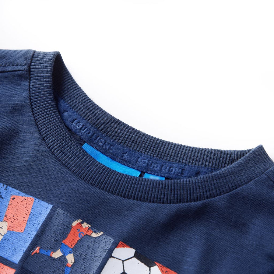 Kindershirt met lange mouwen 116 gemêleerd marineblauw