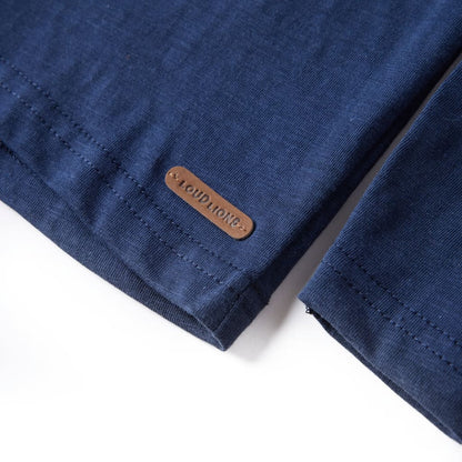 Kindershirt met lange mouwen 116 gemêleerd marineblauw