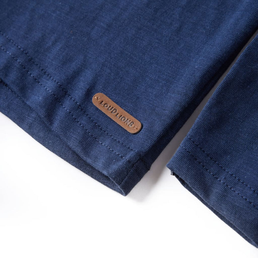 Kindershirt met lange mouwen 116 gemêleerd marineblauw