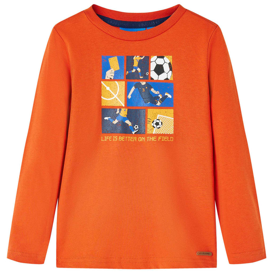 Kindershirt met lange mouwen 128 oranje 128