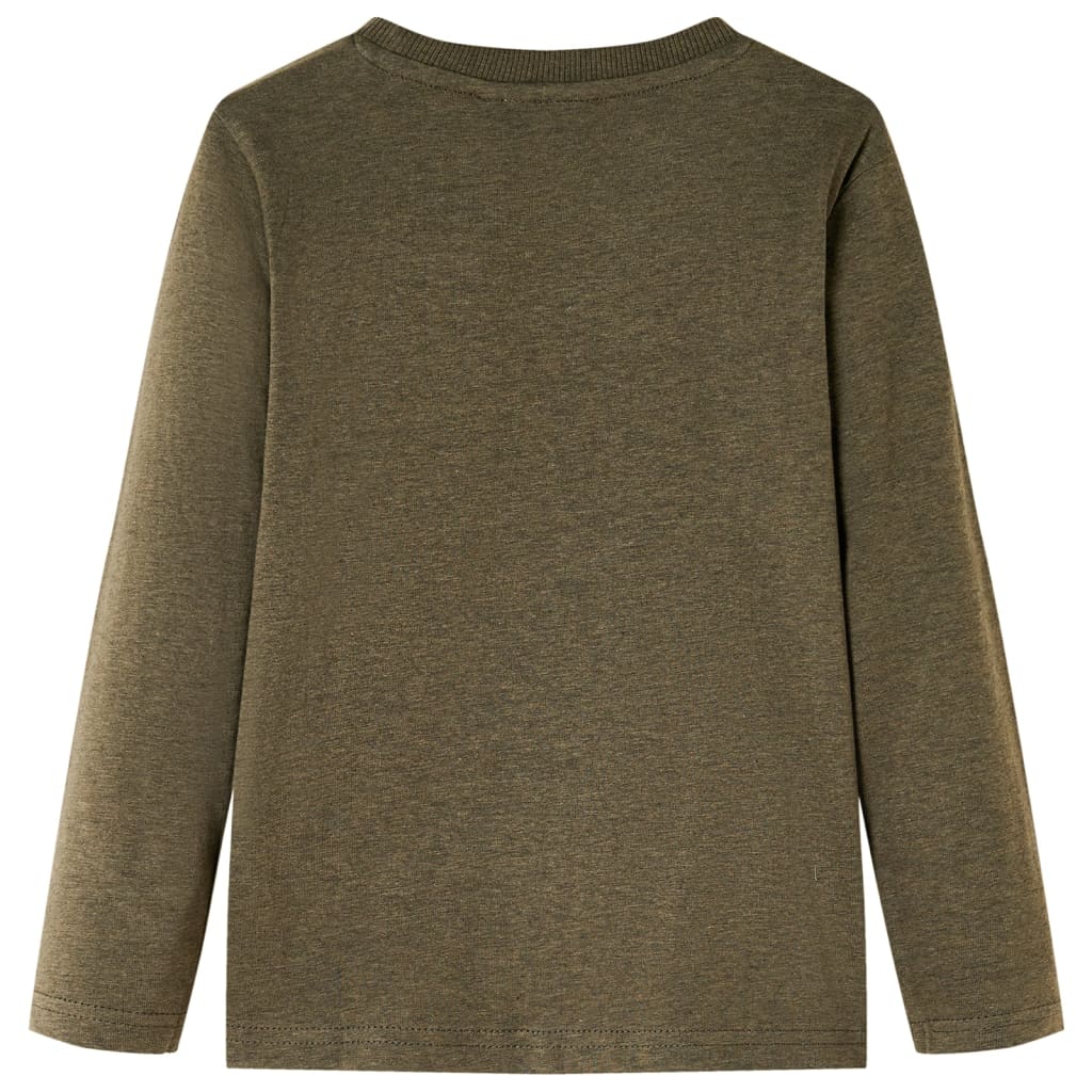 Kindershirt met lange mouwen 104 gemêleerd kakikleur Kaki 104