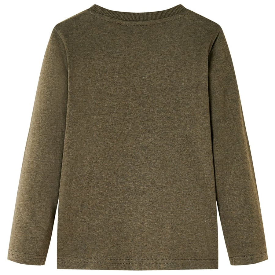 Kindershirt met lange mouwen 104 gemêleerd kakikleur Kaki 104