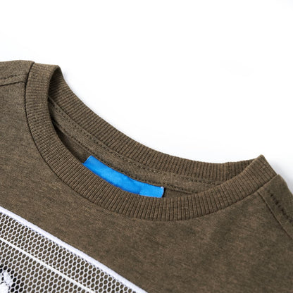 Kindershirt met lange mouwen 104 gemêleerd kakikleur Kaki 104