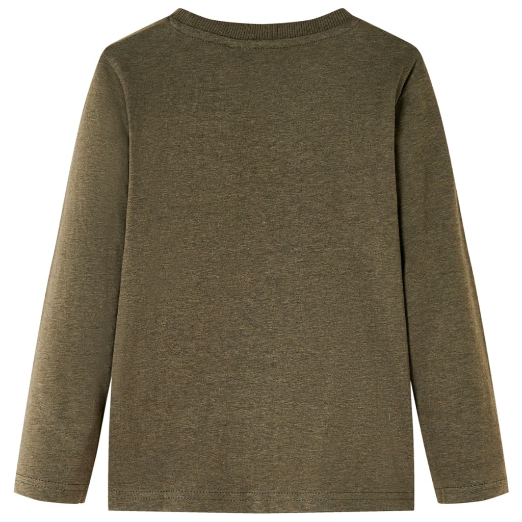 Kindershirt met lange mouwen 116 gemêleerd kakikleur Kaki 116