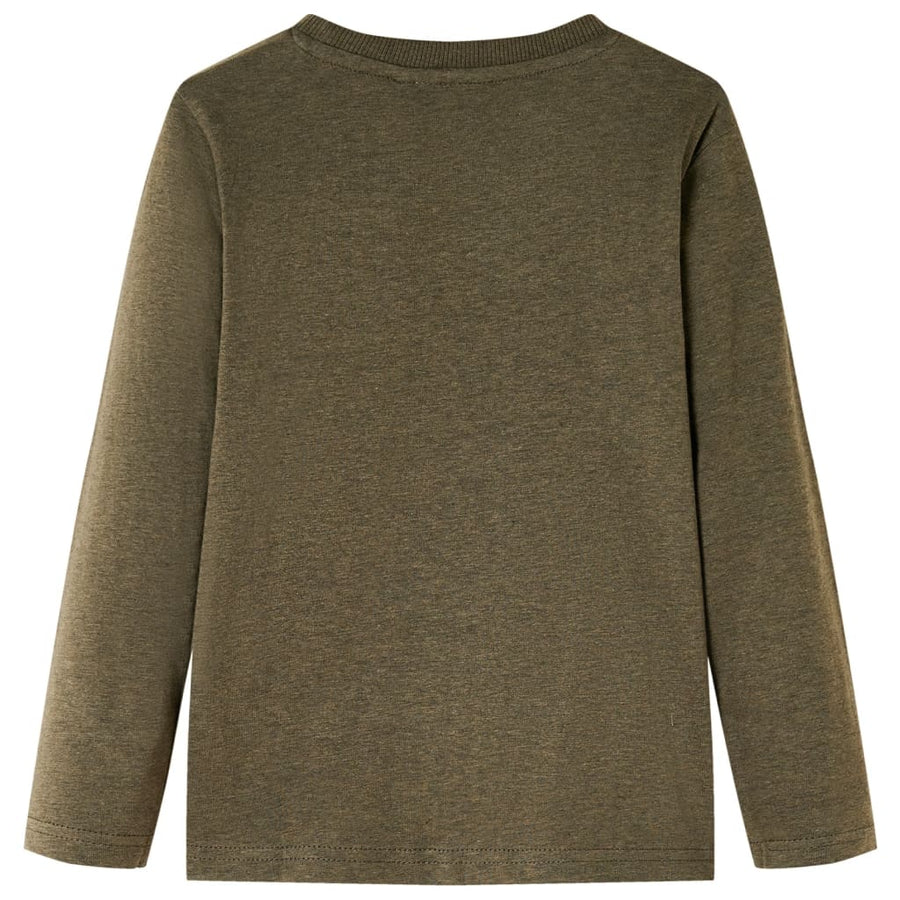 Kindershirt met lange mouwen 116 gemêleerd kakikleur Kaki 116