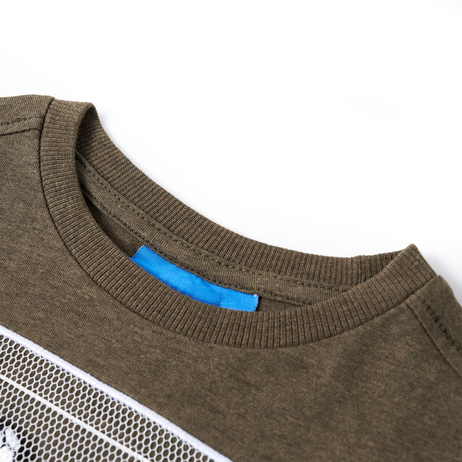 Kindershirt met lange mouwen 128 gemêleerd kakikleur Kaki 128