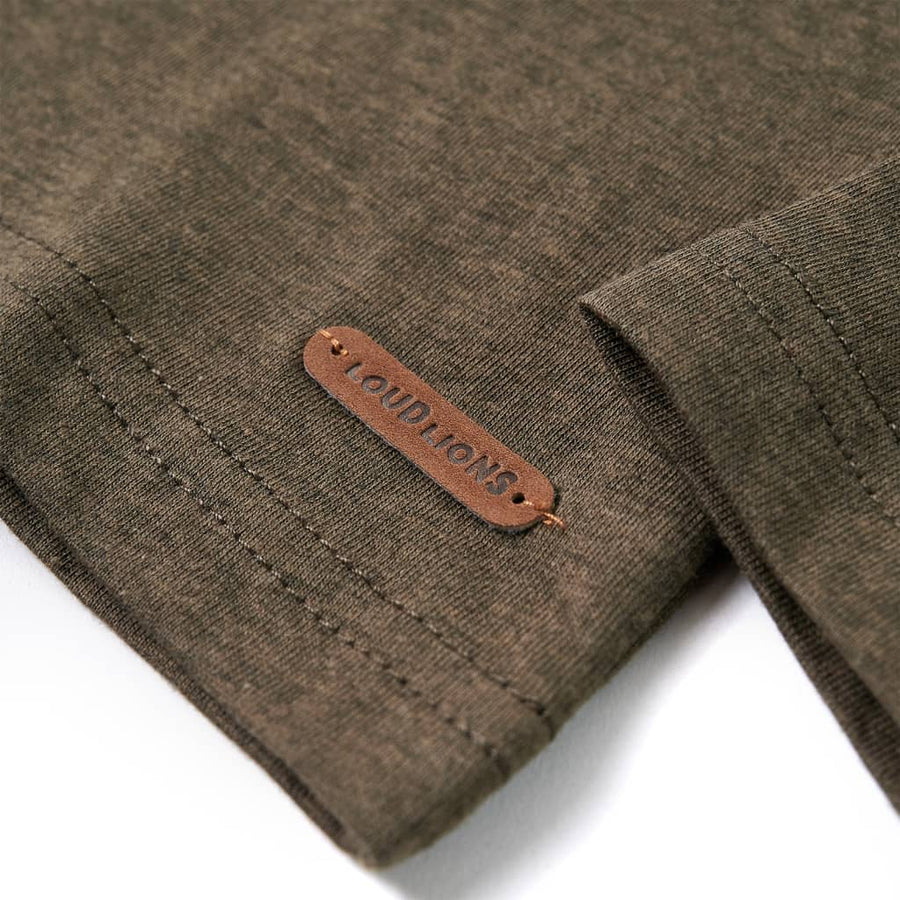 Kindershirt met lange mouwen 128 gemêleerd kakikleur Kaki 128