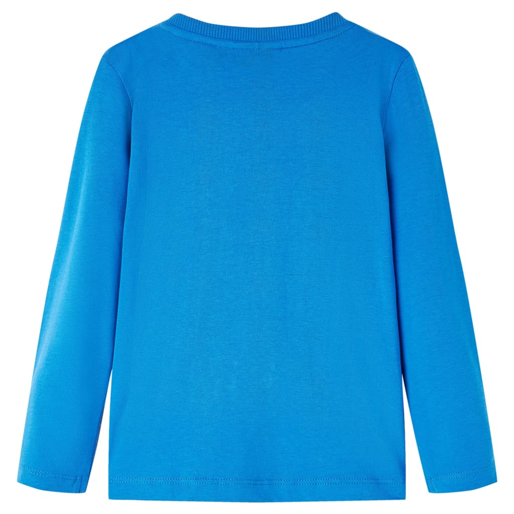 Kindershirt met lange mouwen 116 kobaltblauw Blauw 116