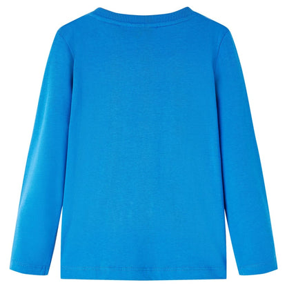 Kindershirt met lange mouwen 116 kobaltblauw Blauw 116