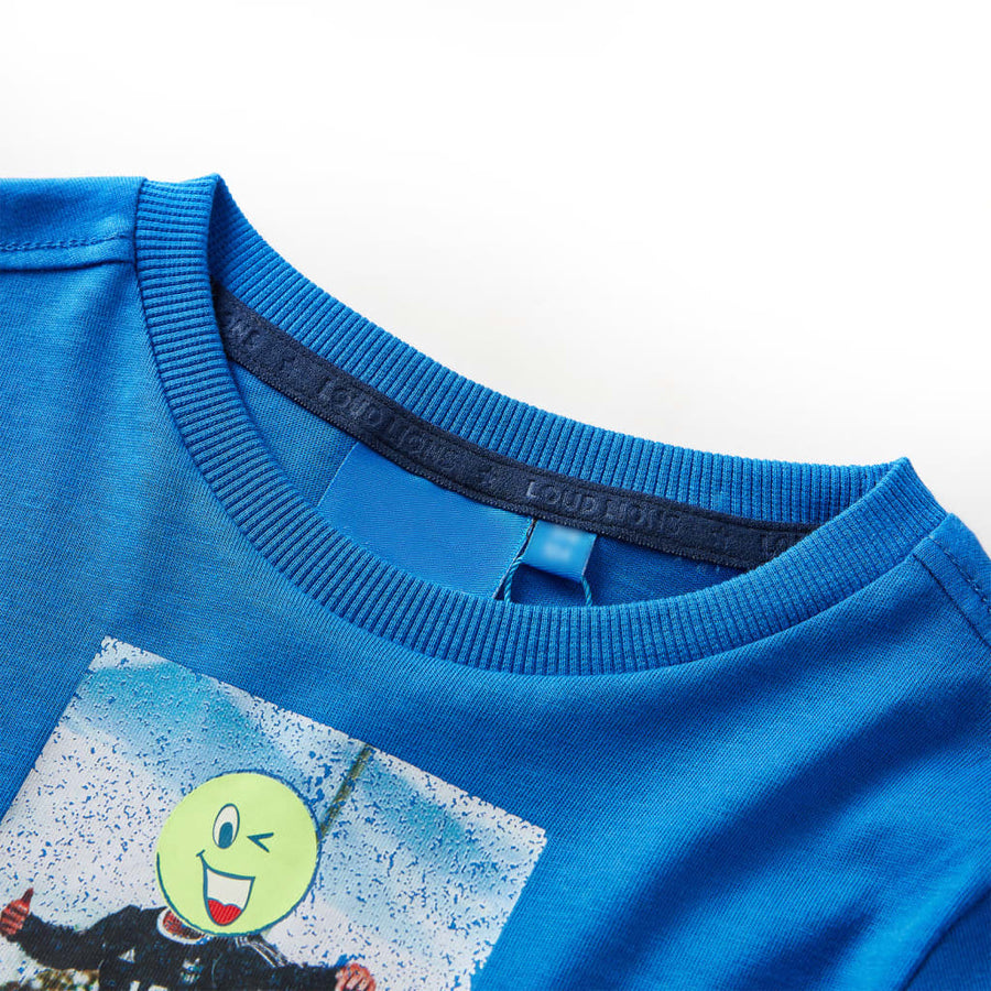 Kindershirt met lange mouwen 116 kobaltblauw Blauw 116
