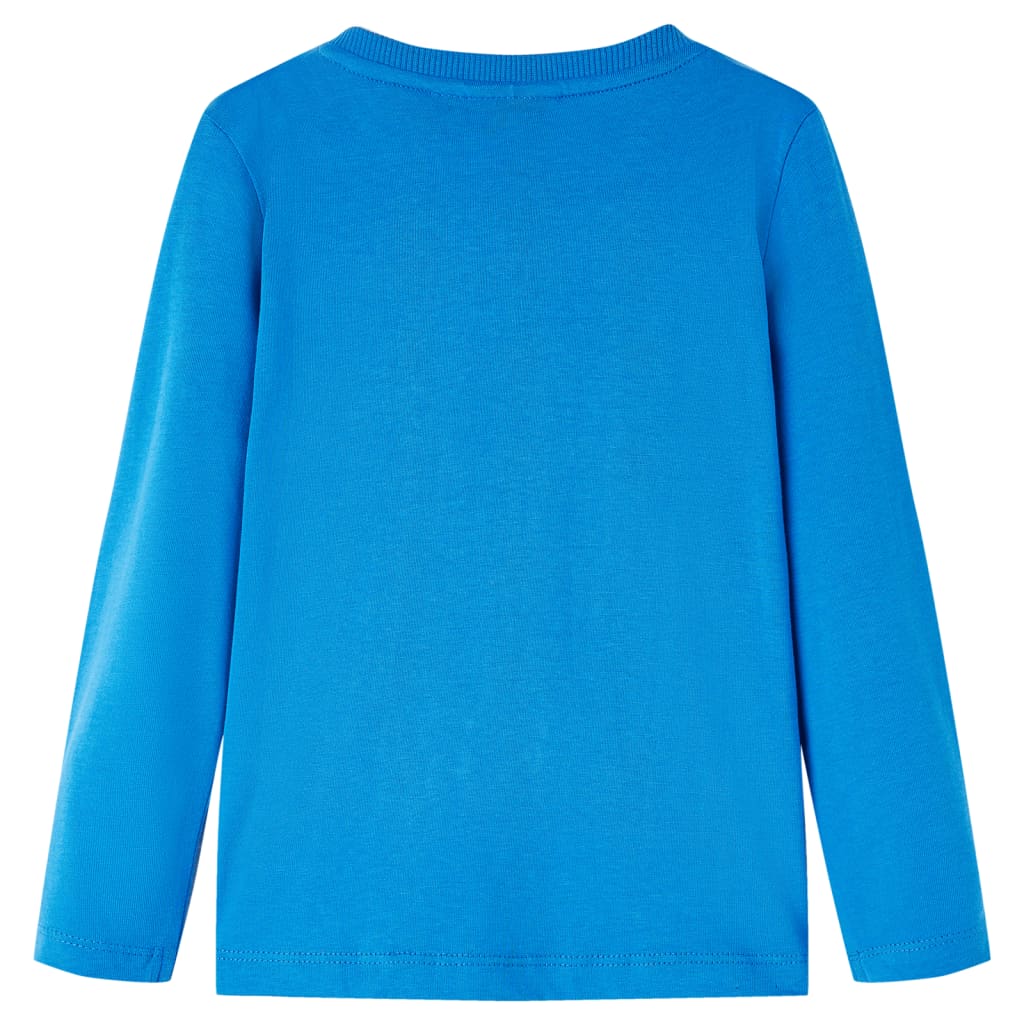 Kindershirt met lange mouwen 140 kobaltblauw Blauw 140