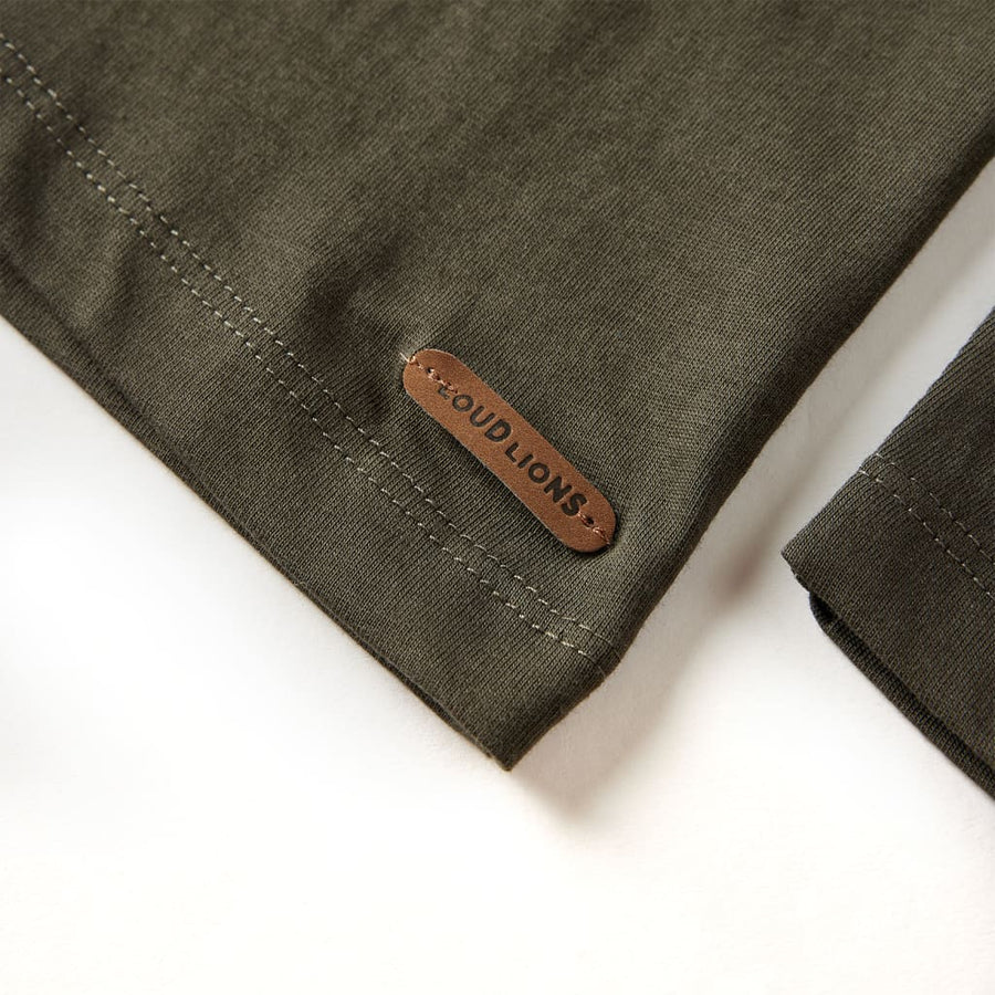 Kindershirt met lange mouwen 116 kakikleurig Kaki