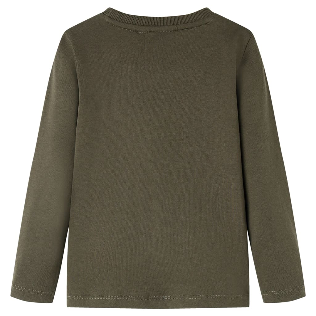 Kindershirt met lange mouwen 140 kakikleurig Kaki 140