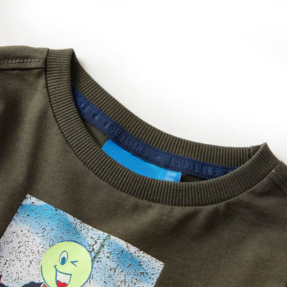 Kindershirt met lange mouwen 140 kakikleurig Kaki 140