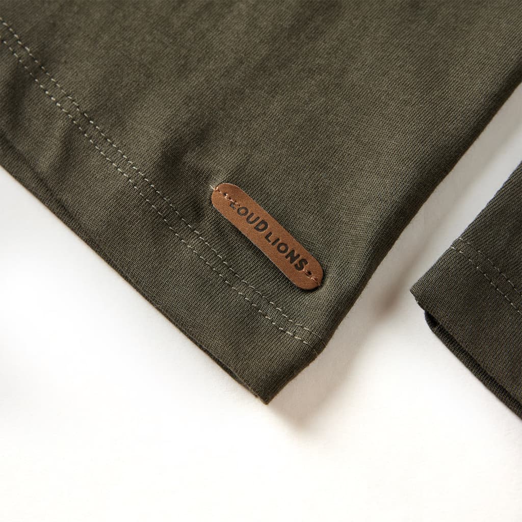 Kindershirt met lange mouwen 140 kakikleurig Kaki 140